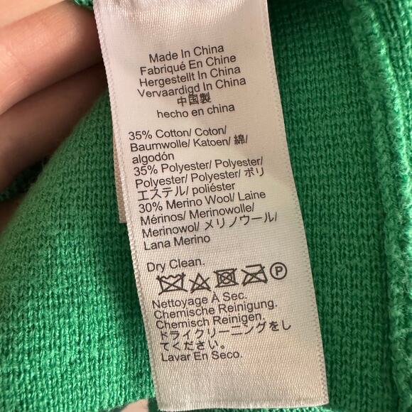 J. Crew Giselle Kelly Green Sweater Blazer Gold Button Sweater Size Small BO154 - Picture 3 of 5